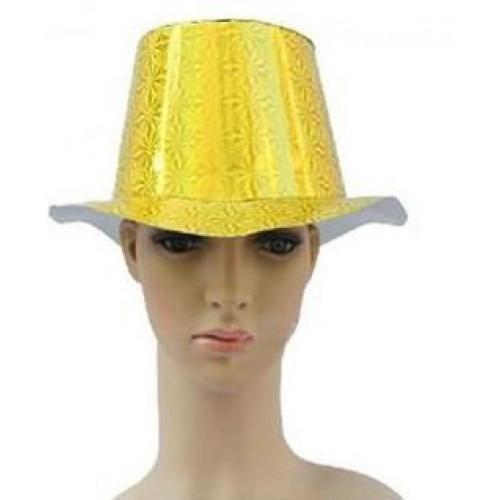 1 Adet Sarı Holografik Parlak Karton Şapka Parti Malzemesi - Parti Dolabı