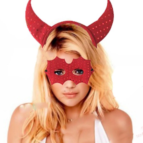 1 Adet Şeytan Taç, Maske Halloween Parti Malzemesi - Parti Dolabı