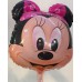 1 Adet Siyah Pembe Minnie Mouse Folyo Şekilli Uçan Balon