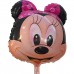 1 Adet Siyah Pembe Minnie Mouse Folyo Şekilli Uçan Balon