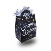 1 Adet Siyah Renk Beyaz Happy Birthday Yazılı Balon Ağırlığı