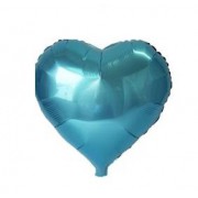 1 Adet Turkuaz (Mavi) Kalp Folyo Balon 45x45cm