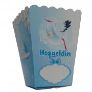 10 Adet Erkek Çocuk Hoşgeldin Mısır İkram Kutusu