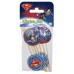 10 Adet Lisanslı Superman Kürdan, Süpermen Cupcake Kek Kürdanları - Parti Dolabı
