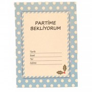 10 Adet Mavi Baby Shower Partisi Davetiyesi