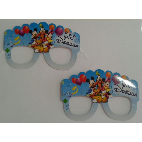 10 Adet Mavi Mickey Mouse Doğum Günü Parti Gözlüğü - Parti Dolabı