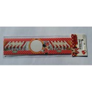 10 Adet minnie mouse su şişesi etiketi kırmızı bant