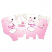 10 Adet Pembe Kız Bebek Hoşgeldin Baskılı Mısır İkram Kutusu