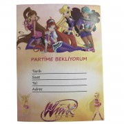 10 Adet Winx Partime Bekliyorum Davetiye