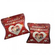 100 Adet Kırmızı Kınamıza Hoşgeldiniz Baskılı Hediyelik Kına Kutusu