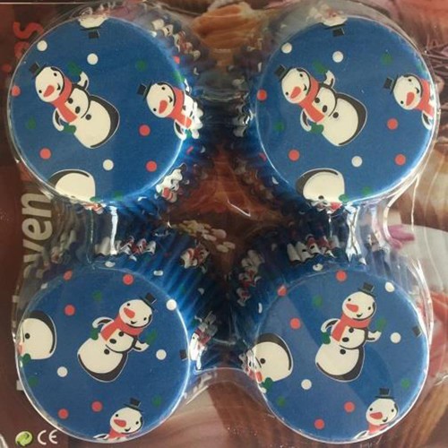 100 Adet Koyu Mavi Kardan Adamlı Cupcake Muffin Kek Kalıbı - Parti Dolabı