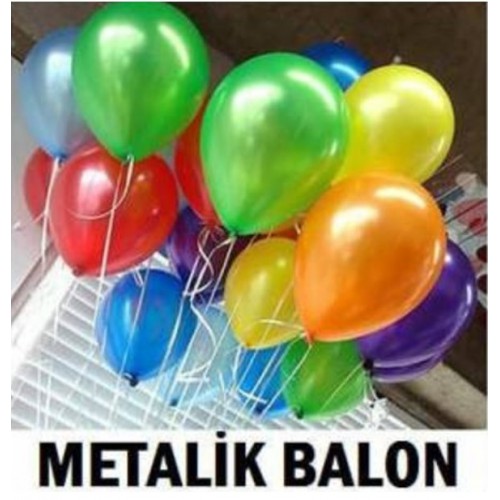 100 ADET METALİK KARIŞIK BALON SEDEFLİ HEDİYELİ