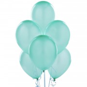 100 Adet Metalik Parlak Mint Yeşili Turkuaz Helyumla Uçan Balon