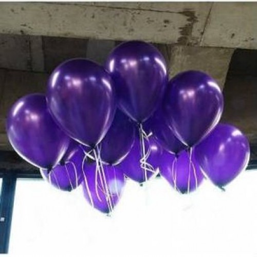 100 lü Adet Metalik Parlak Sedefli Lateks Koyu Mor Renkli Balon