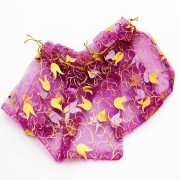 100 Adet Mor Tül Kına ve Çerez Kesesi, 13x9 cm Kuruyemiş Kesesi