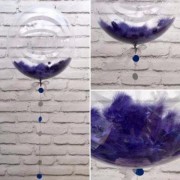 100 Adet Mor Tüy (Şeffaf Balon içi Tüyü) Otriş Süslemesi