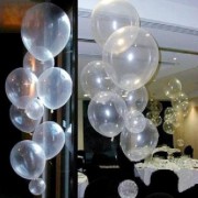 100 Adet Şeffaf Büyük Balon, 12 inc Transparan Helyumla Uçan