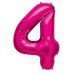 100 cm Pembe 4 Rakam Folyo Balonu, Sayı Büyük Boy Helyumla Uçan 100 cm Pembe 4 Rakam Folyo Balonu, Sayı Büyük Boy Helyumla Uçan