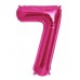 100 cm Pembe 7 Rakam Folyo Balonu, Sayı Büyük Boy Helyumla Uçan 100 cm Pembe 7 Rakam Folyo Balonu, Sayı Büyük Boy Helyumla Uçan