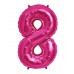 100 cm Pembe 8 Rakam Folyo Balonu, Sayı Büyük Boy Helyumla Uçan 100 cm Pembe 8 Rakam Folyo Balonu, Sayı Büyük Boy Helyumla Uçan