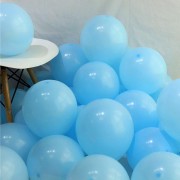 100 lü Adet Mavi Soft Makaron Balon, Mat Pastel Balon Parti Süsü