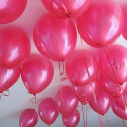 100 lü Adet Metalik Parlak Sedefli Lateks Fuşya Renkli Balon
