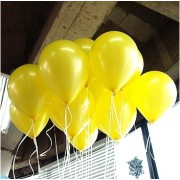 100 lü Adet Metalik Parlak Sedefli Lateks Sarı Renkli Balon
