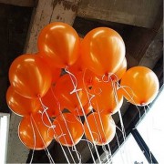 100 lü Adet Metalik Parlak Sedefli Lateks Turuncu Renkli Balon