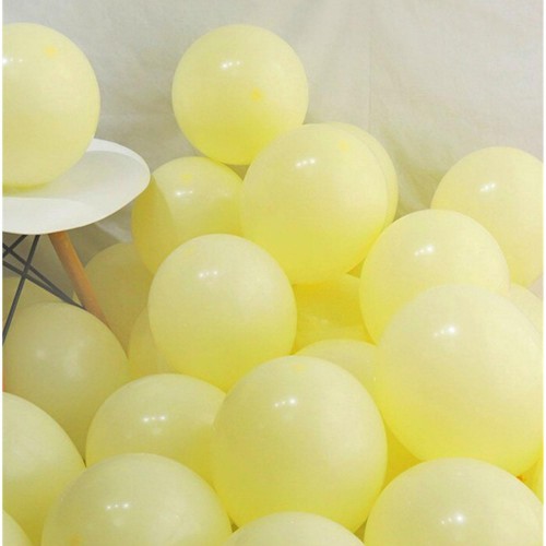 100 lü Adet Sarı Soft Makaron Balon, Mat Pastel Balon Parti Süsü