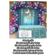100lü Deniz Kızı Konsept Metalik Balon Ve Balon Zinciri (30 Mor,30 Pembe, 30 Lila, 20 Mavi,1 Zincir)