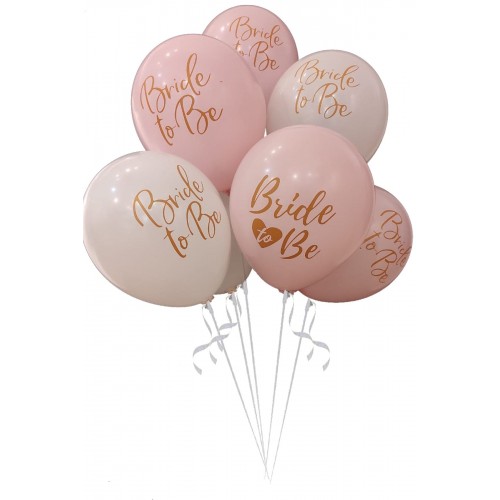 10lu Bride To Be Baskılı Pastel Balon Bekarlığa Veda Partisi Balonu Mat Rose Gold Beyaz