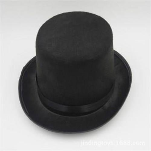 18 cm Uzunluğunda Michael Jackson Tarzı Siyah Sihirbaz Şapka - Parti Dolabı