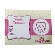 12 Ad Kız Pembe İlk Diş Buğdayı Parti Davetiyesi+ 12 Ad Zarf