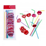 12 Adet  Renkli Dudak Pipet 