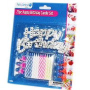 12 Adet Renkli Pasta Mumu + Happy Birthday Yazısı