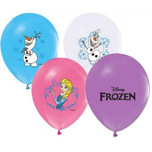 12 li Elsa Frozen Baskılı Karışık Balon, Helyumla Uçan