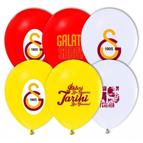 12 li Galatasaray Baskılı Lisanslı Balon Sarı Kırmızı