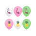 14 Adet Flamingo Baskılı Balon, Karışık Renkli Parti Süsü Balonu