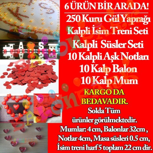 14 Şubat Sevgililer Günü, Sevgiliye Hazırlık Süsleme Paketi - Parti Dolabı