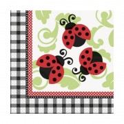 16 Ad Uğur Böceği Peçete, Kırmızı Siyah Uğur Böcekli 33x33 Peçete