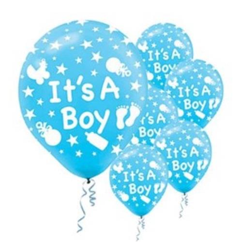 16 Adet Mavi It's a Boy Balonu, Hastane Bebek Doğum Odası Erkek - Parti Dolabı