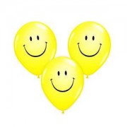 16 Adet Sarı Gülen Yüz Emojili Balon, Gülen Surat Helyumla Uçan 