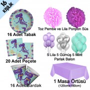 16 Kişi Deniz Kızı Ariel Konseptli Doğum Günü Partisi Paketi