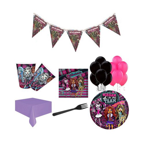 16 Kişi Monster High Parti Malzeme Paketi Süsleme Konsept Seti - Parti Dolabı