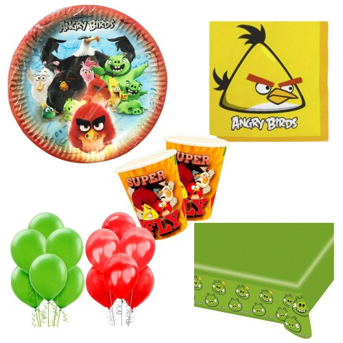 16 Kişilik Angry Birds Doğum Günü Konsepti Peçete Tabak Balon Set - Parti Dolabı