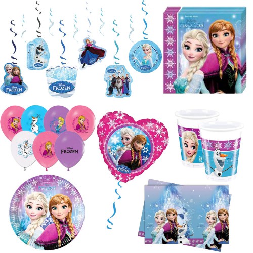 16 kişilik Elsa Frozen Karlar Ülkesi Anna Parti Malzemeleri Doğum Günü Seti