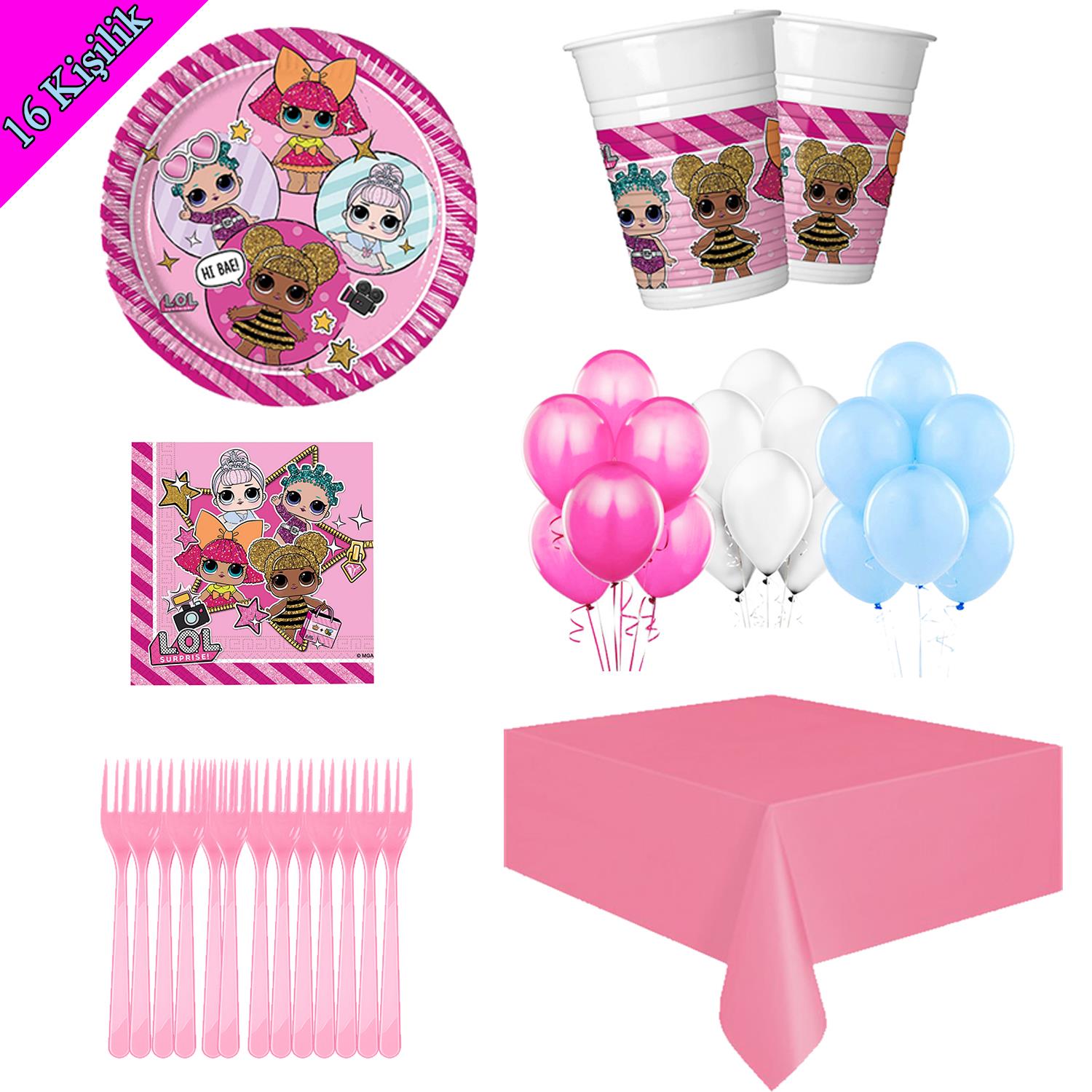 16 Kişilik Lol Bebek Doğum Günü Konsepti Parti Malzemeleri