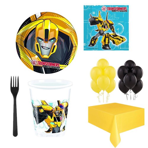 16 Kişilik Transformers Doğum Günü Parti Paketi Bumblebee Konsept - Parti Dolabı