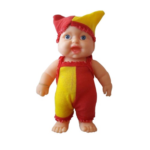 1 Adet Sarı Kırmızı Taraftar Bebek 20cm Oyuncak Bebek - Parti Dolabı