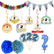 2 Yaş Erkek Doğum Günü Partisi Süslemeleri Seti